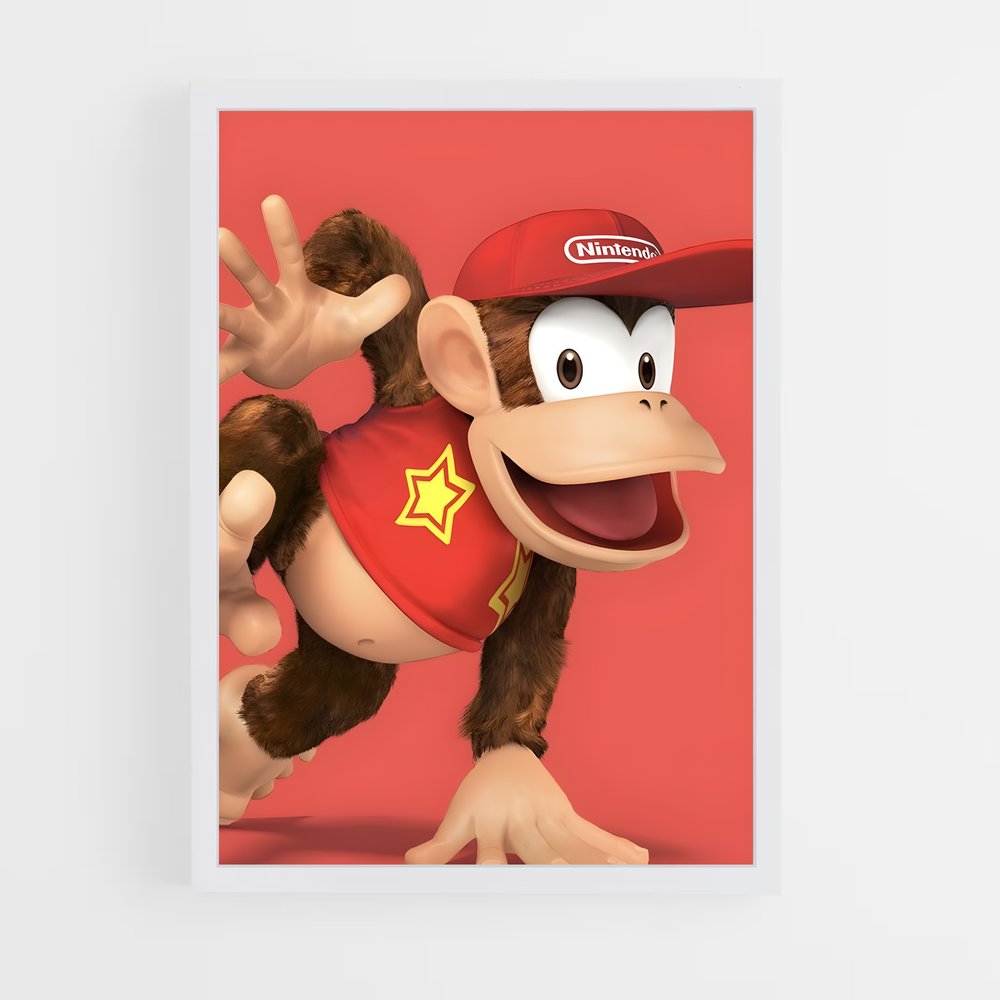 Poster Diddy kong – affiche Mario (vue 3)